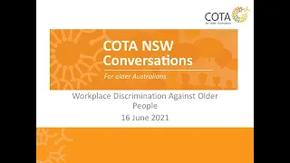 COTA NSW - Workplace Discrimination Against Older People Panel Discussion