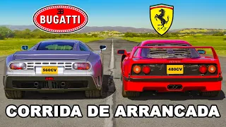 Ferrari F40 vs Bugatti EB110: CORRIDA DE ARRANCADA