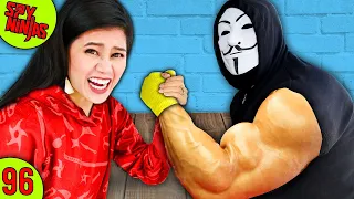 CAN YOU BEAT THIS GIRL at ARM WRESTLING? - Spy Ninjas #96