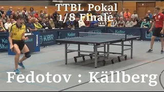 DTTB Pokal 1/8 Finale | A.Källberg : P.Fedotov with 800 Live Spectators!