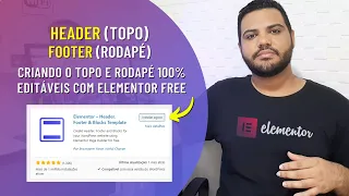 Como Criar Header e Footer com Elementor Free | Plugin Header e Footer Elementor