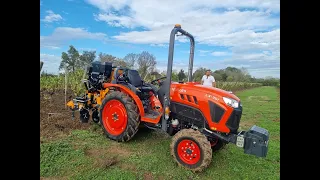 Tracteur KUBOTA LX351 avec intercept en vignes étroites