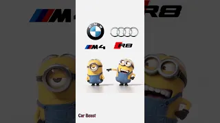 Bmw m4 vs Audi R8 minions style funny#tiktok #funny #trending #status #foryou #bmw #car #minions