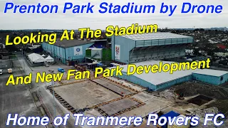 Tranmere Rovers FC - Prenton Park Stadium on 8.7.23. Looking at the stadium and new fan park!