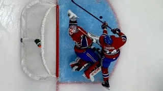 Jarred Tinordi Saves a Goal with his Stick vs Ottawa (10/4/14)