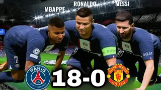 FIFA 23 -PSG {ULTIMATE TEAM} MESSI, RONALDO, MBAPPE, NEYMAR, HAALAND |PSG 18 -0 MANCHESTER UNITED !