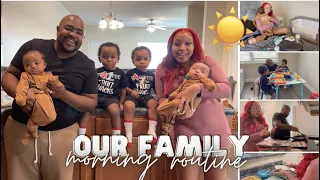 MORNING ROUTINE WITH TWO SETS OF TWINS | Newborns & Toddlers | FAMILY MORNING ROUTINE *REAL LIFE*