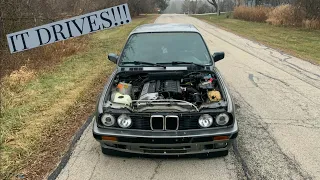 The M50 E30 gets a cooling system and takes its first steps!!!