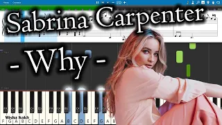 Sabrina Carpenter - Why [Piano Tutorial | Sheets | MIDI] Synthesia