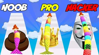 Mermaid Rush 3D - NOOB vs PRO vs HACKER