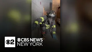 CBS New York's Doug Williams trains with FDNY firefighters