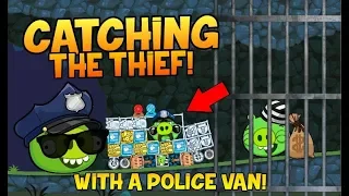 POLICE PIG CATCH THE THIEF WITH A POLICE VAN! - Bad Piggies (Police VS Thief)