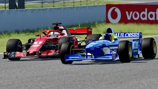 Ferrari F1 2018 vs Ligier F1 1996 - Magny Cours