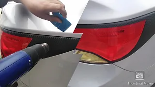 Tail light garnish using cf sticker | hyundai accent