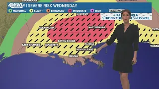 New Orleans Weather: Increased threat of tornadoes, high winds and downpours Wednesday