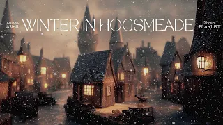 Hogsmeade ambience with the sounds of a crackling fireplace, wind and falling snow | Winter sounds