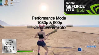 GTX 1650 + INTEL i5 10400F | Fortnite Performance Mode (HIGH MESH) 1080p & 900p | Chapter 3 Season 1