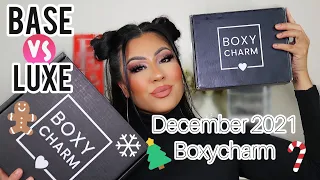 DECEMBER 2021 BOXYCHARM BASE BOX VS LUXE BOX | UNBOXING, REVIEW AND TUTORIAL | Alma Rivera Beauty