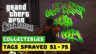 Tags Sprayed Locations 51-75 | GTA San Andreas | 4K Ultra Graphics