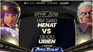 FAV Sako (Menat) vs QiuQiu (Urien) - EFHK 2018 Pools - SFV - CPT 2018