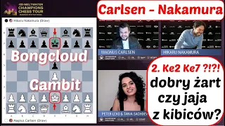 SZACHY 326# Carlsen - Nakamura, Boncloud Gambit, arcymistrzowski remis, Magnus Invitational 2021