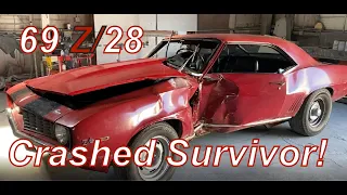 1969 Camaro Z/28 Garnet Red Crashed Survivor Restoration Part 1 - Introduction of a 2nd Z/28 Series