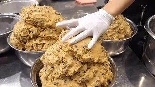 Amazing Giant Cookie Mass Production Process at a Korean Cookie Factory - Korean Dessert Factory