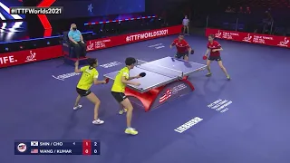 Shin/Cho vs Wang/Kumar | 2021 World Table Tennis Championships Finals | XD | R64