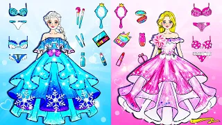 DIY Paper Crafts | Pink Vs Blue Barbie EXTREME Makeup Contest + More Nursery Dress Up | Dolls Beauty