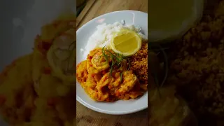 Bobó de camarão com arroz de coco e farofa de dendê | #shorts