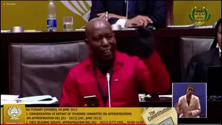 EFF CCT Member and MP Commissar Mandla Shikwambana in the National Assembly. Thursday, 08 June 2023.