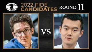 Fabiano Caruana vs Ding Liren | FIDE Candidates 2022 | Round 11