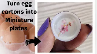 DIY Miniature Plates From Egg Cartons | Step by Step Tutorial | Dollhouse Miniatures