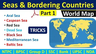 Important Seas & Surrounding Countries | Seas Of The World | World Geography Map | Gk Tricks