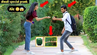 diwali special prank on cute girls | public Reaction | diwali prank 2022