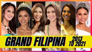 MISS GRAND INTERNATIONAL PHILIPPINES WINNERS FROM 2013 TO 2021