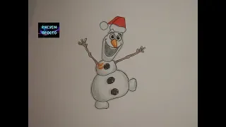 Как нарисовать СНЕГОВИКА ОЛАФА/374/How to draw a SNOWMAN OLAF