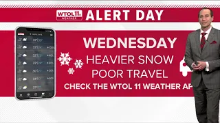 Snow begins overnight, ALERT Day for significant accumulation Wednesday | WTOL 11 Weather - Jan. 24