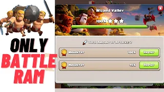 Raid Attack Complete Two Shot | Using Only Battle Ram Wizard Valley Clan Capital | (Clash of Clans)