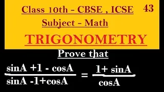 Prove that sinA +1 - cosA/sinA -1+cosA = 1+ sinA / cosA