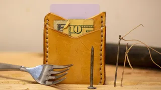 DIY Leather Wallet "WITHOUT TOOLS" --- Surprisingly Doable