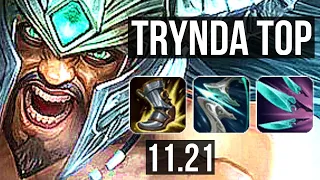 TRYNDAMERE vs GNAR (TOP) | 9 solo kills, 400+ games, 13/3/3 | NA Master | 11.21
