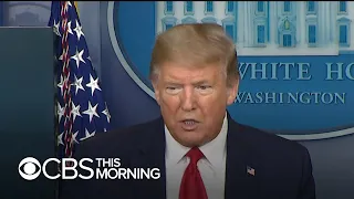 Trump calls CBS reporter "disgraceful" in tense briefing exchange