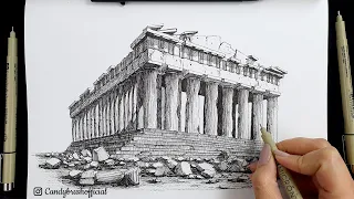 Pen & Ink Urban Sketching Series | Drawing The Parthenon Greek Temple