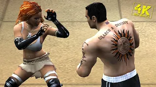 Female vs Male mixed fight. Women wrestling, Martial arts, Kickboxing, Karate, Street Fighting Game