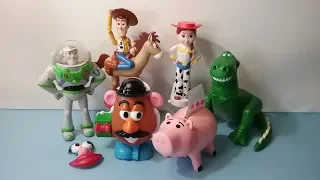 1999 DISNEY PIXAR TOY STORY 2 SET OF 6 McDONALDS HAPPY MEAL CANDY DISPENSER TOYS VIDEO REVIEW