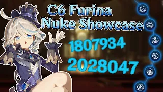 WHAT IS THIS DMG ?! C6R1 Furina Nuke Showcase 😳✨(she's BROKEN lol)