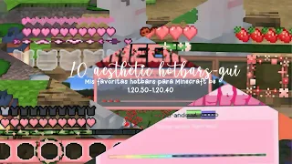 10 aesthetic GUI Hotbars BE 1.20 - 1.20.50 || hotbars cute para Minecraft PE/BE