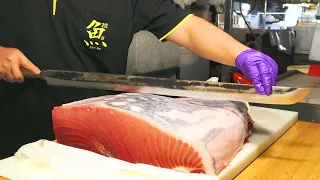 Giant bluefin tuna cutting Master / Luxurious Sashimi - Taiwanese street food