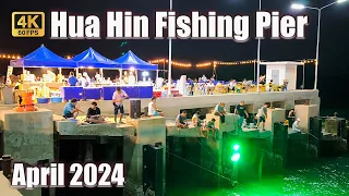 [4K🇹🇭] Hua Hin Thailand | Walking Through Hua Hin Fishing Pier Night Market